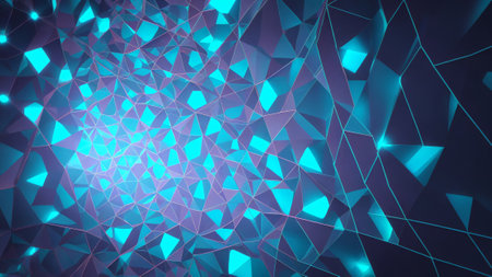 Blue crystal texture gradient interlaced background, mysterious future senseの素材