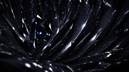 Petal Shape black crystal diamond gemstone background luxury mystery top quality goodsの素材