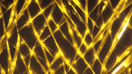 Golden Yellow crystal texture gradient interlaced background, mysterious future senseの素材