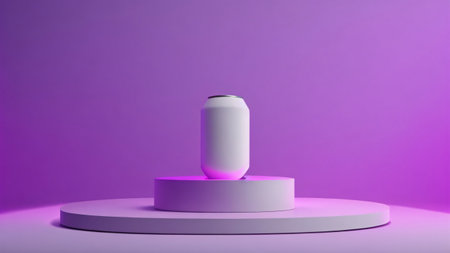 3d rendering of podium for product display. Abstract background for beverage can products.の素材
