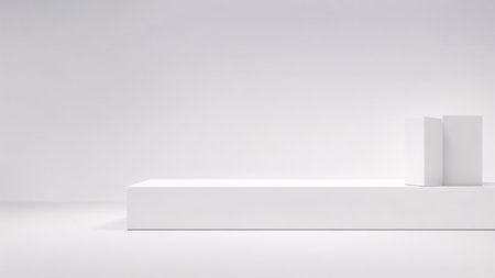 white podium or pedestal for product display, 3d renderの素材