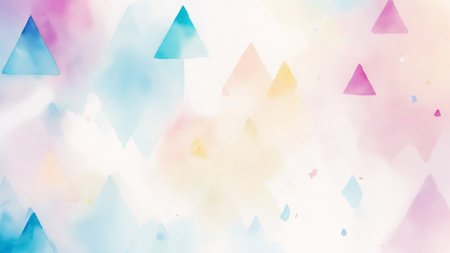 Abstract watercolor triangle rhombus gradient background. Colorful texture. blue, purple, yellowの素材