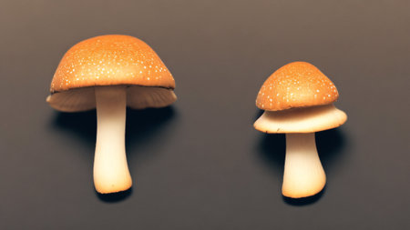 Brown mushroom with dark backgroundの素材
