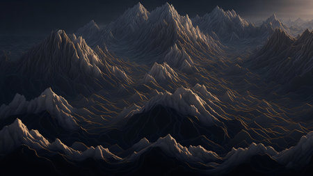 Sea of brown clouds and mountains, dusk timeの素材
