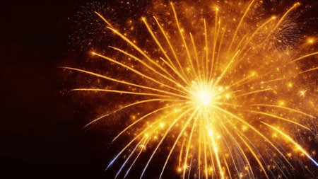 Fireworks on a dark background with space for text or image.の素材
