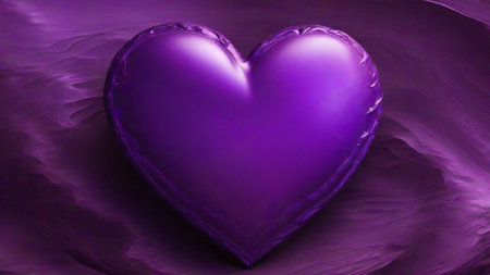 Purple heart on a purple background. Valentines day. 3D renderの素材