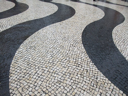 Small and irregular squared floor tiles background