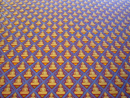 Wall of Buddha statueの写真素材