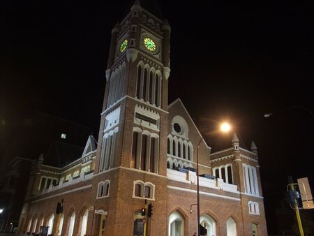 Church at night in Perth of Western Australiaの写真素材