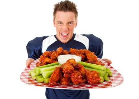Caucasian American football player, in uniform, isolated on white, with various related props.の写真素材