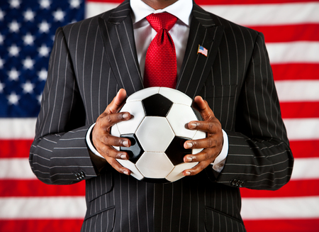 Politician: Holding a Soccer Ballの写真素材