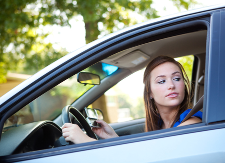 Driving: Trying To Find a Locationの写真素材