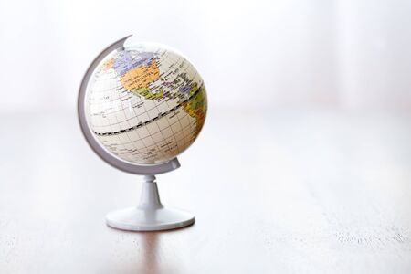 Education: Earth Globe Sits On Tabletopの写真素材