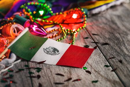 A series of background images for Cinco De Mayo fiesta celebrations.  Margaritas, tacos, serape, lights, and more.  Very festive.の写真素材