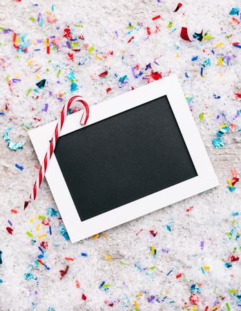 Image from extensive series of useful holiday/Christmas backgrounds, with snow, gifts and candy canes.の写真素材