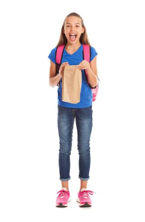 Cute young student ready for the new school year.の写真素材