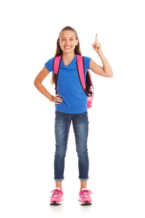 Cute young student ready for the new school year.の写真素材