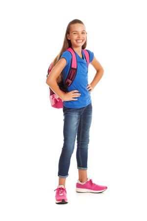 Cute young student ready for the new school year.の写真素材