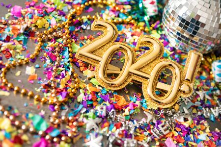 Very colorful Happy New Year celebration image series.の写真素材
