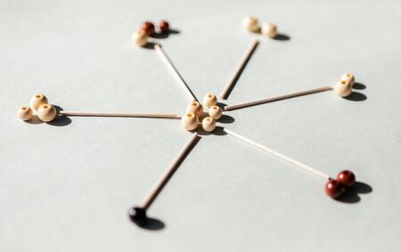 Concept visualizing "social distancing" which is being promoted during the current coronavirus crisis.の写真素材