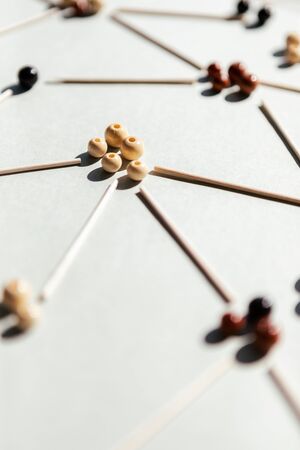 Concept visualizing "social distancing" which is being promoted during the current coronavirus crisis.の写真素材