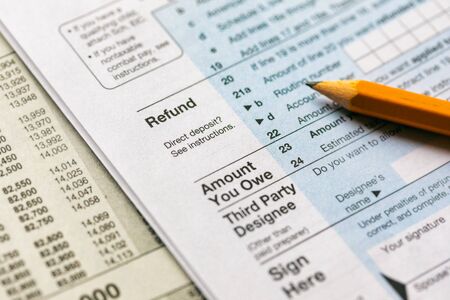 The USA moved the deadline for tax payments to July 15th, 2020, due to the pandemic.の写真素材