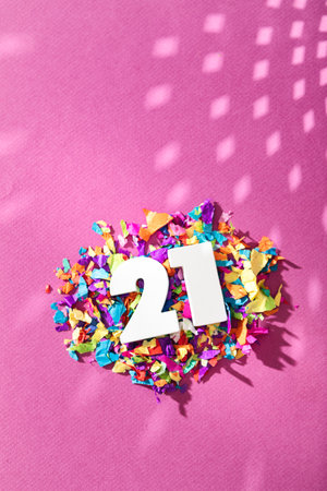 Extensive series celebrating the new year with bright colors and confetti.の写真素材