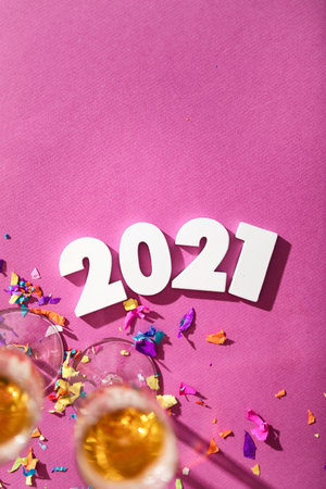 Extensive series celebrating the new year with bright colors and confetti.の写真素材