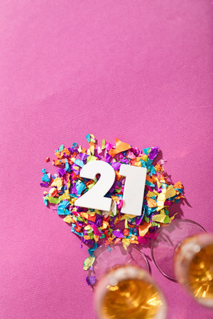 Extensive series celebrating the new year with bright colors and confetti.の写真素材