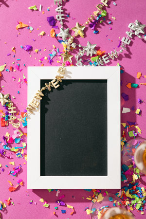 Extensive series celebrating the new year with bright colors and confetti.の写真素材