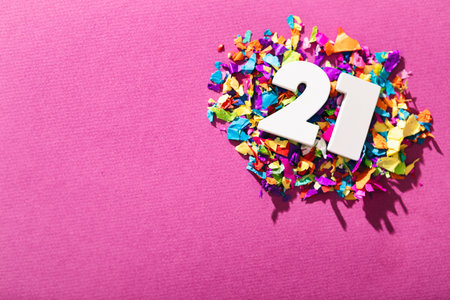 Extensive series celebrating the new year with bright colors and confetti.の写真素材
