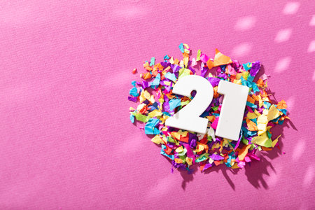 Extensive series celebrating the new year with bright colors and confetti.の写真素材