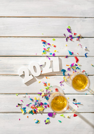 Extensive series celebrating the new year with bright colors and confetti.の写真素材