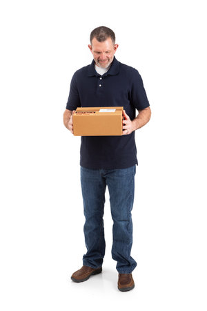Adult male in casual wear, isolated on a white background.の写真素材