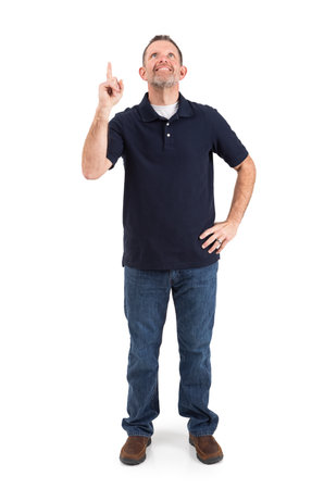 Adult male in casual wear, isolated on a white background.の写真素材