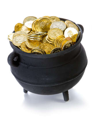 Series with a cauldron holding riches.  Good for St. Patrick's Day holiday or other money related concepts.の写真素材