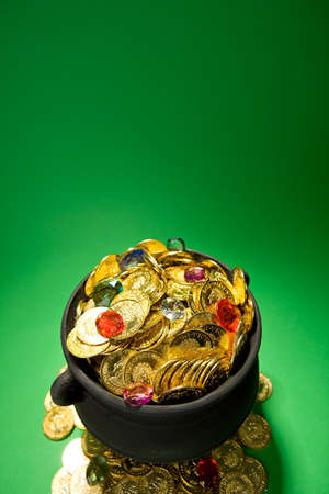 Series with a cauldron holding riches.  Good for St. Patrick's Day holiday or other money related concepts.の写真素材
