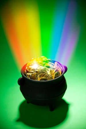 Series with a cauldron holding riches.  Good for St. Patrick's Day holiday or other money related concepts.の写真素材