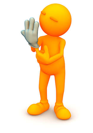 3d rendered orange manの写真素材