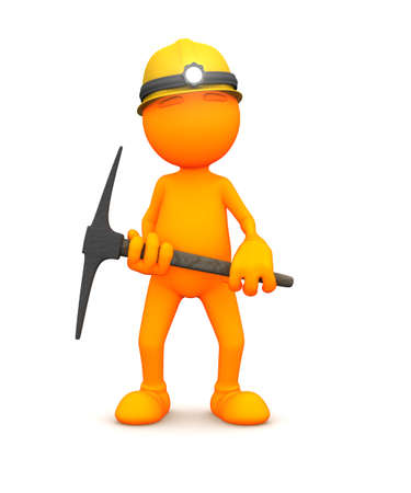 An extensive series of a 3d orange man, with a variety of props in all kinds of poses.  Good for uses where a specific person would not work.の写真素材