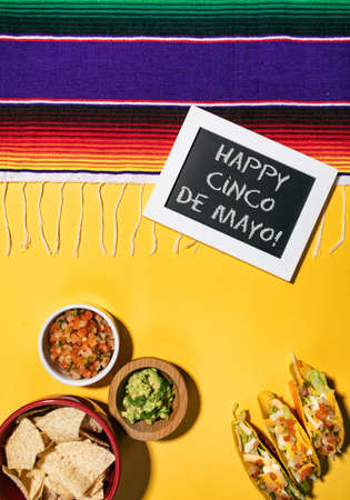 Series with food, drinks and other items to make a festive background for Cinco De Mayo.の写真素材