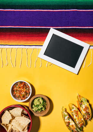 Series with food, drinks and other items to make a festive background for Cinco De Mayo.の写真素材