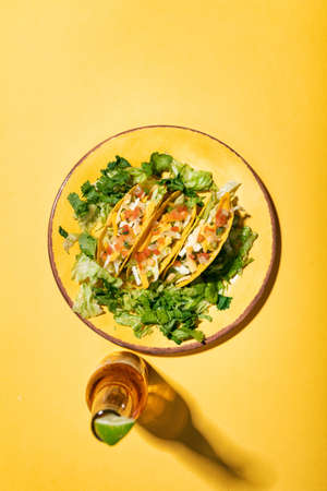 Series with food, drinks and other items to make a festive background for Cinco De Mayo.の写真素材