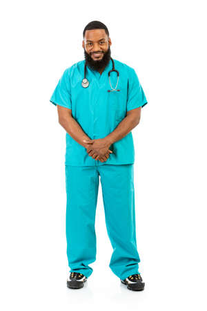 Extensive series of an African American Doctor with props, in vairous poses.の写真素材