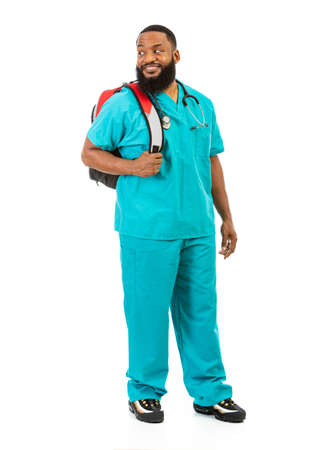 Extensive series of an African American Doctor with props, in vairous poses.の写真素材