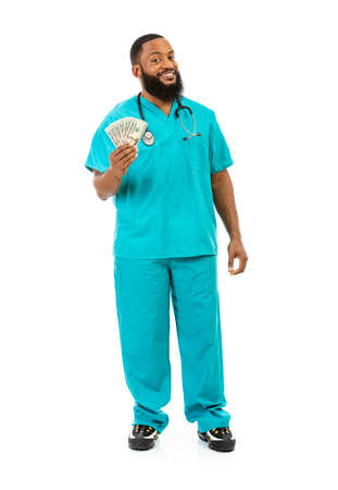 Extensive series of an African American Doctor with props, in vairous poses.の写真素材