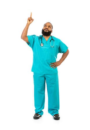 Extensive series of an African American Doctor with props, in vairous poses.の写真素材