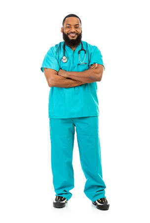 Extensive series of an African American Doctor with props, in vairous poses.の写真素材