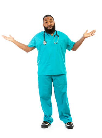Extensive series of an African American Doctor with props, in vairous poses.の写真素材