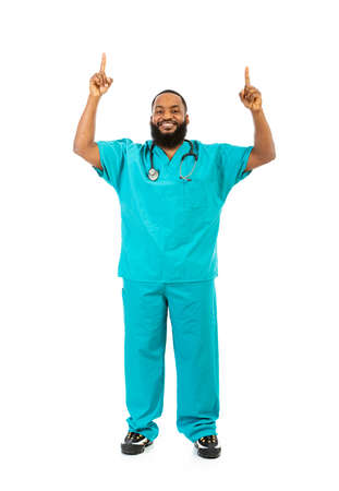 Extensive series of an African American Doctor with props, in vairous poses.の写真素材